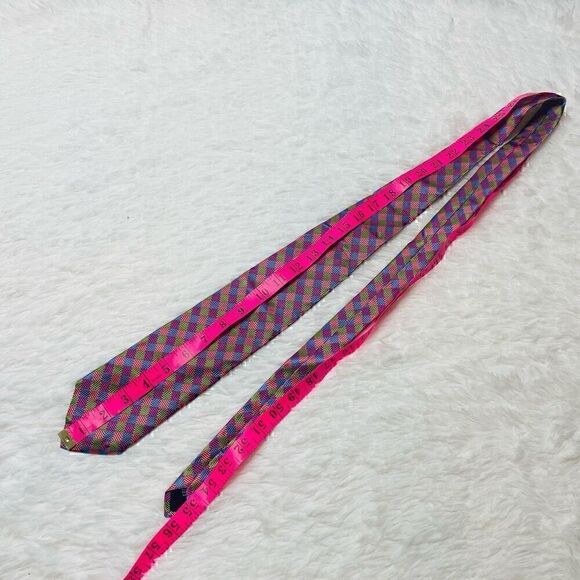 BROOKS BROTHERS Mens Tie 100% Silk Necktie Checkered Multicolor Preppy - Picture 4 of 6